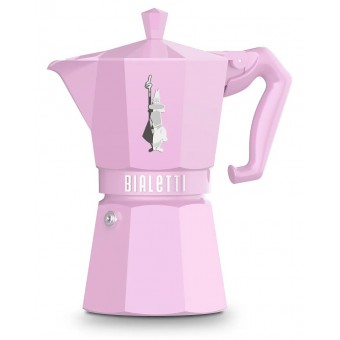 BIALETTI - Moka Exclusive pasztell - hagyományos kávéfőző - 6 adagos - rózsaszín